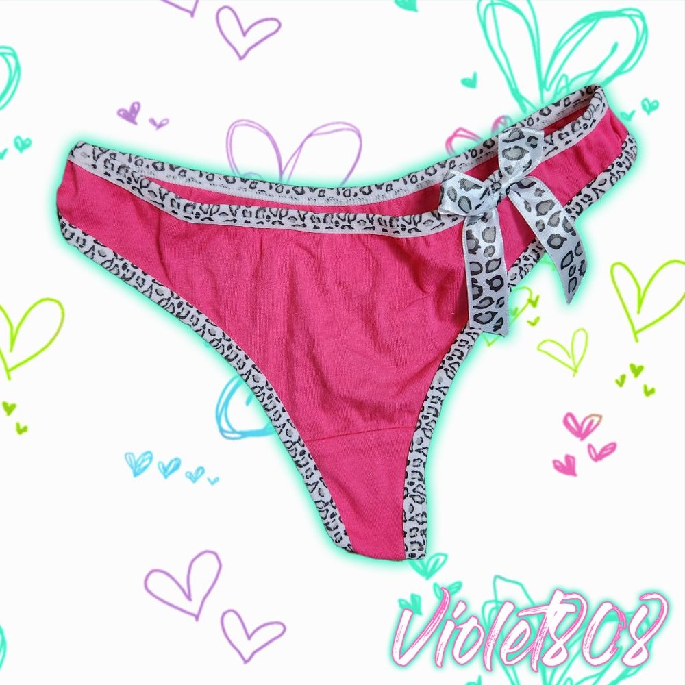 [M] Pink Leopard Print G-String Thong